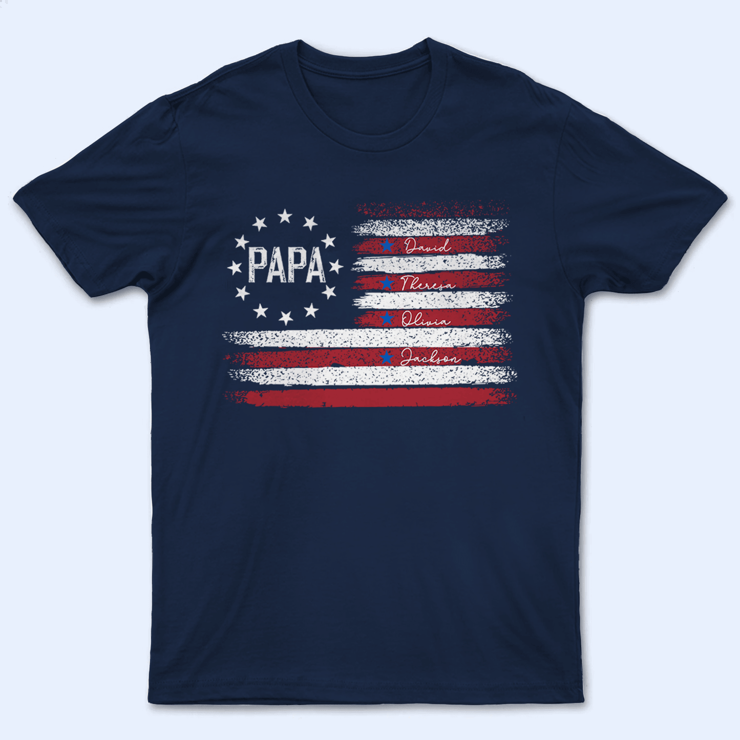 Retro Distressed Flags Design - Personalized Custom T Shirt - Gift for Dad, Husband, Grandpa, Father's Day