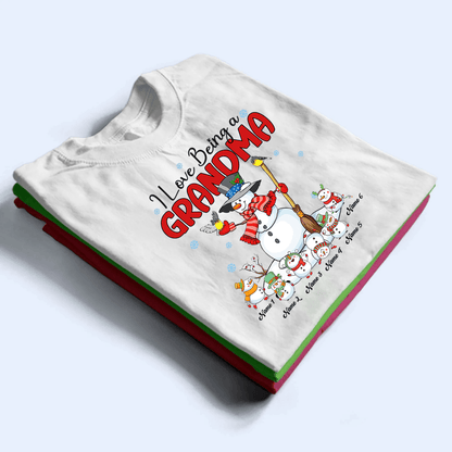 I Love Being A Grandma Christmas - Personalized Custom T Shirt - Birthday, Loving, Funny Gift for Grandma/Nana/Mimi, Mom, Wife, Grandparent