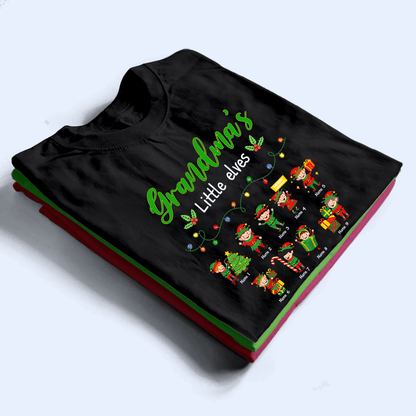 Grandma's Elves - Personalized Custom T Shirt - Birthday, Loving, Funny Gift for Grandfather/Dad/Father, Husband, Grandparent