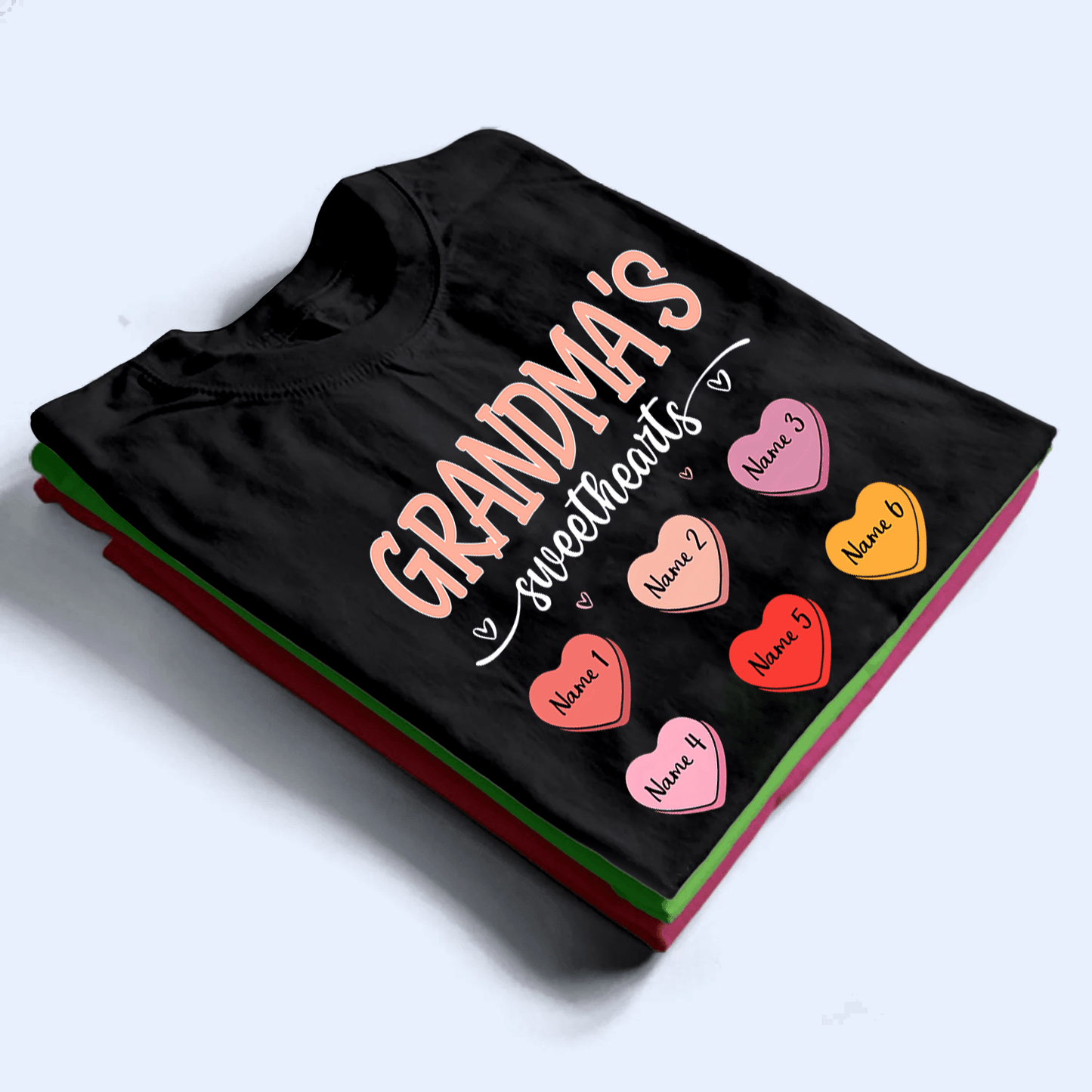 Grandma's Sweethearts - Personalized Custom T Shirt - Christmas, Loving, Funny Gift for Grandma/Nana/Mimi, Mom, Wife, Grandparent