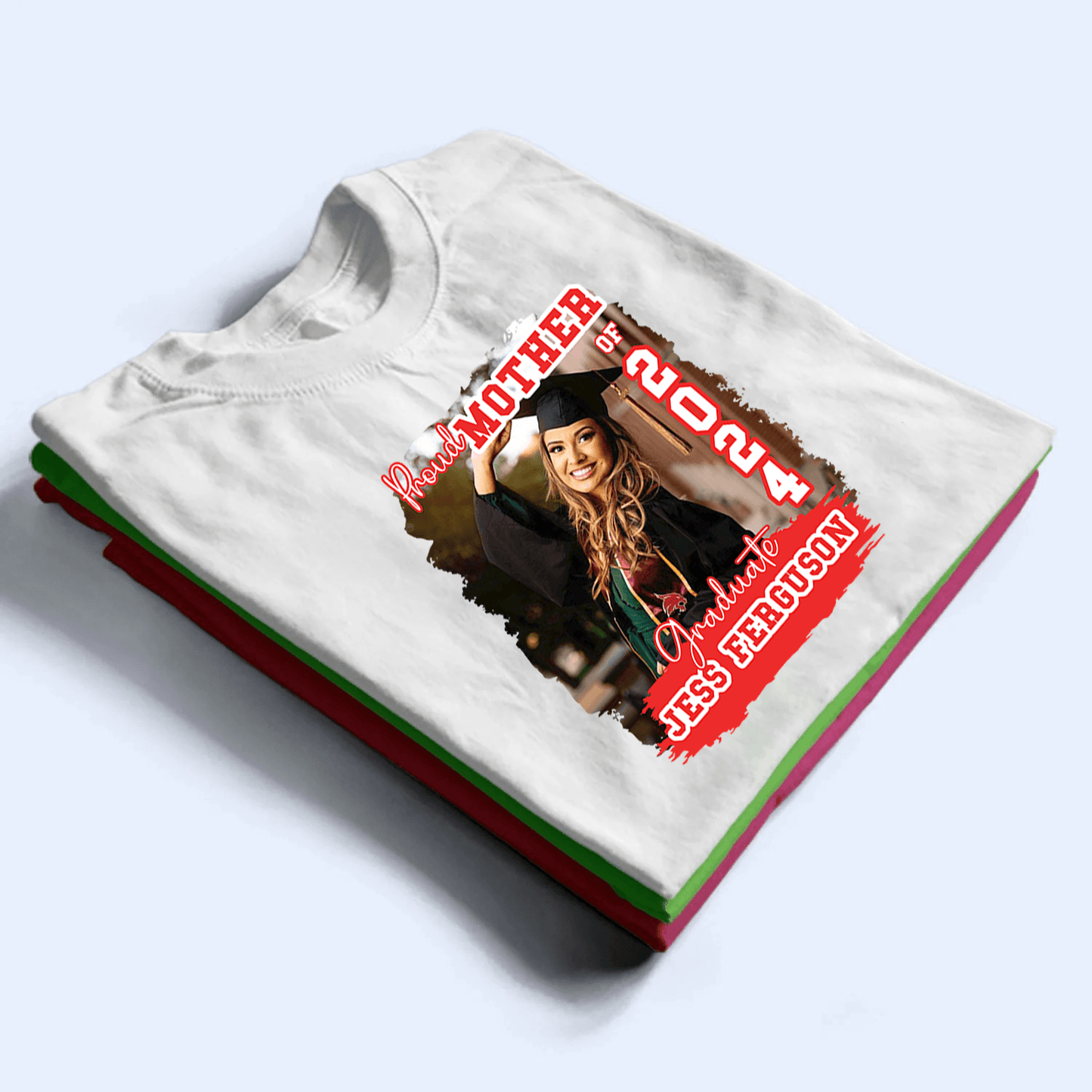 Custom Photo Congratulation Graduate 2025 - Personalized Custom T Shirt - Birthday, Loving, Funny Gift for Grandma/Nana/Mimi, Mom, Wife, Grandparent