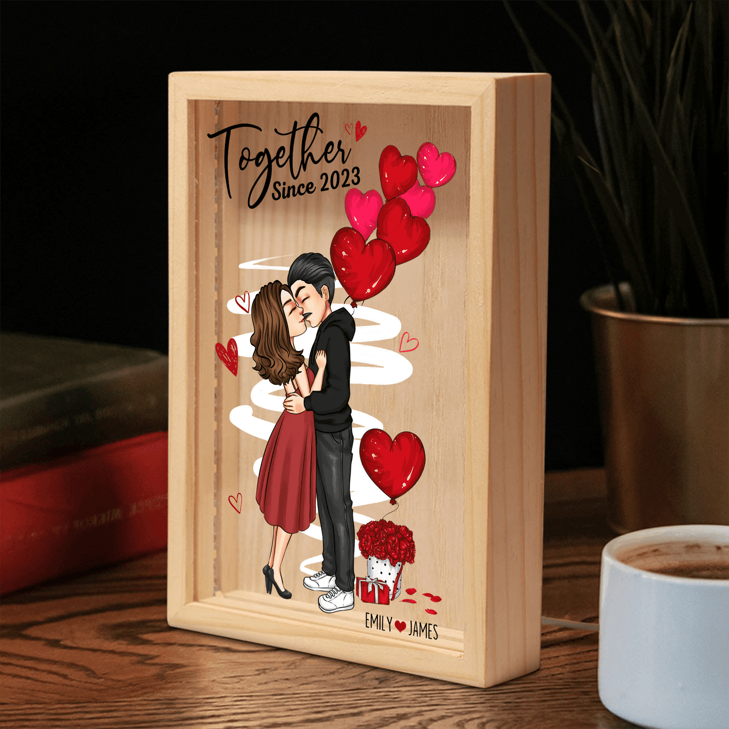 Together Since - Custom Light Box - Personalized Gift For Couple, Girlfriend, Husband, Wife, Her, Him |  Valentine, Anniversary