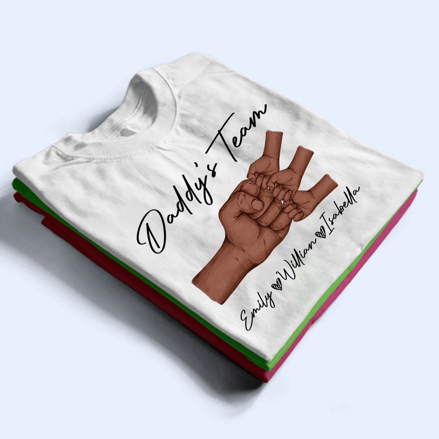 Fist Pump Black Daddy & Kids - Custom T-Shirt - Personalized Gift for Black Dad | Perfect for Black History Month, Juneteenth, or Any Occasion | African American