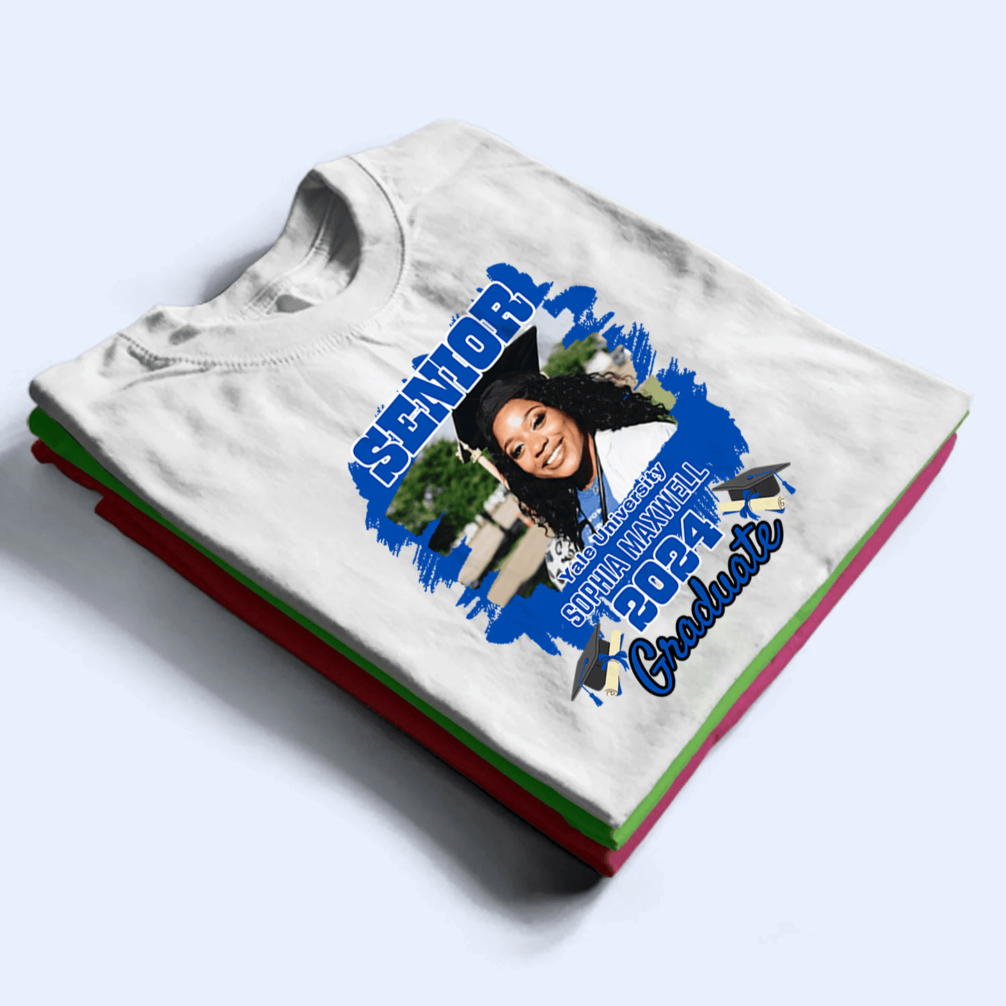 Custom Photo Graduation Senior 2025 - Personalized Custom T Shirt - Senior, Class of 2024 Graduate, Grandson, Granddaughter, Daughter, Son, Best Friends