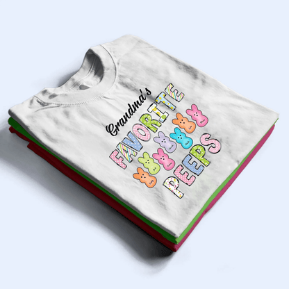 Grandma's Favorite Bunnies Easter - Personalized Custom T Shirt - Easter, Birthday, Loving, Funny Gift for Grandma/Nana/Mimi, Mom, Wife, Grandparent