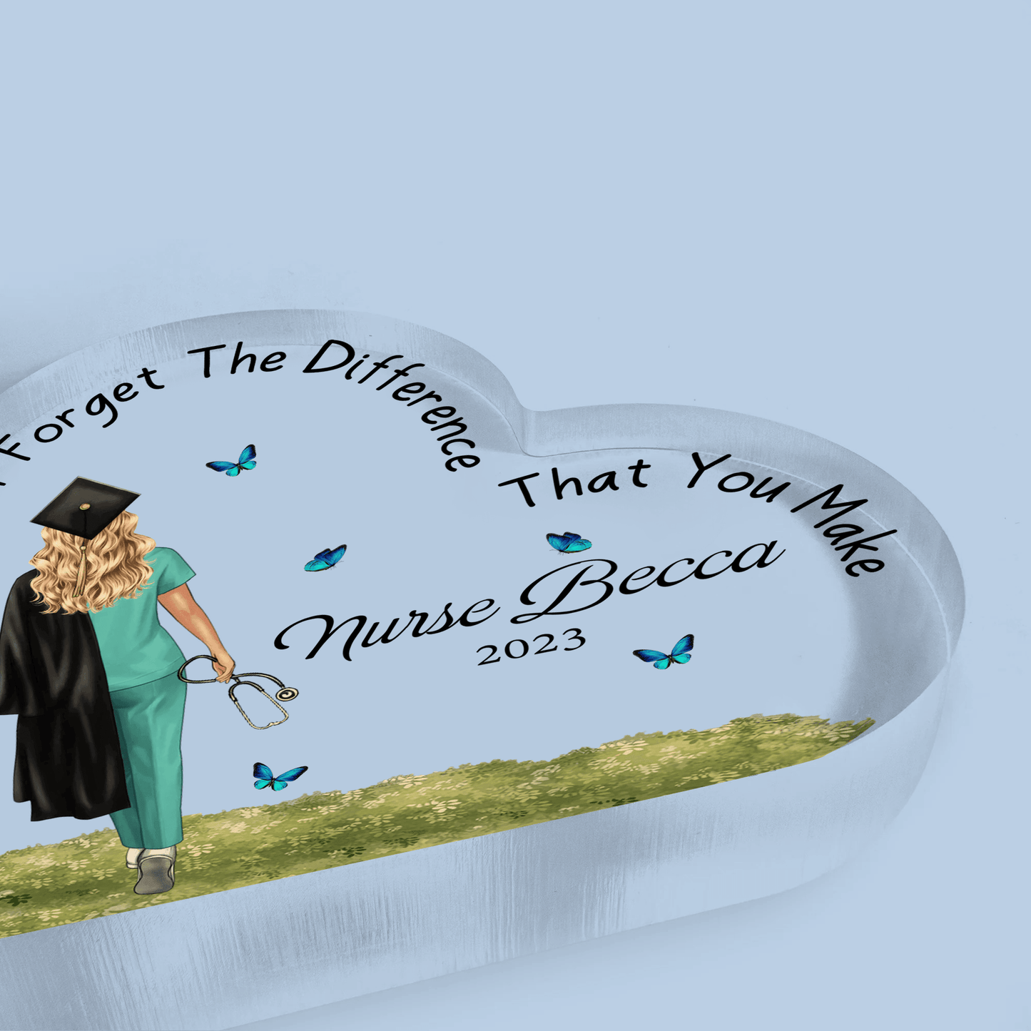 Nursing Graduation - Custom Heart-shaped -Personalized Gift for Male Nurse, CNA, Healthcare, Registered RN, Retirement