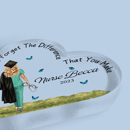 Nursing Graduation - Custom Heart-shaped -Personalized Gift for Male Nurse, CNA, Healthcare, Registered RN, Retirement