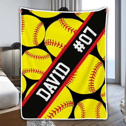 Baseball Custom Blanket | Personalized Gift For Sport Players, Brothers, Grandsons, Sons, Kids | Blanket
