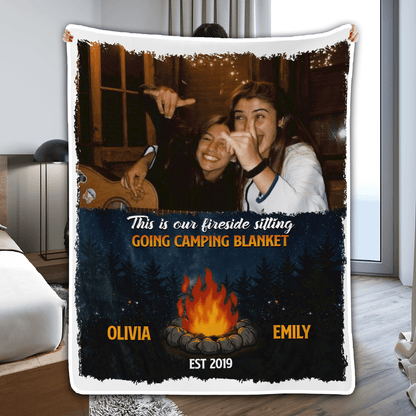 Camping Photo Blanket - Personalized Gift for Camper, Bestie, Girlfriend, Boyfriend | Birthday, Valentine, Anniversary | Custom Image