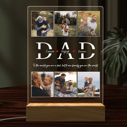 Best Dad Ever - Custom Photo DAD LED Night Light - Personalized Father's Day Gift for Dad, Papa, Grandpa, Daddy, Dada