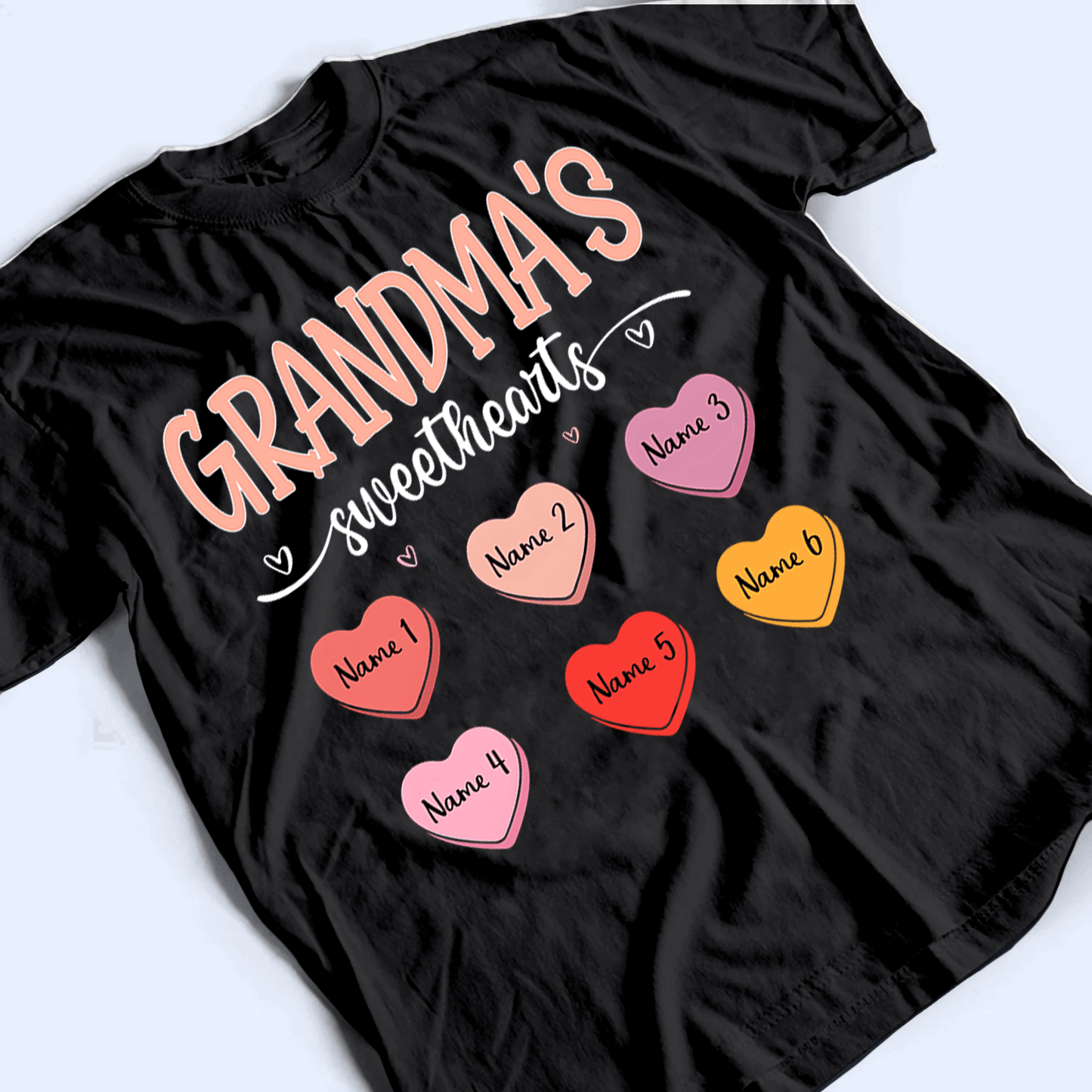 Grandma's Sweethearts - Personalized Custom T Shirt - Christmas, Loving, Funny Gift for Grandma/Nana/Mimi, Mom, Wife, Grandparent
