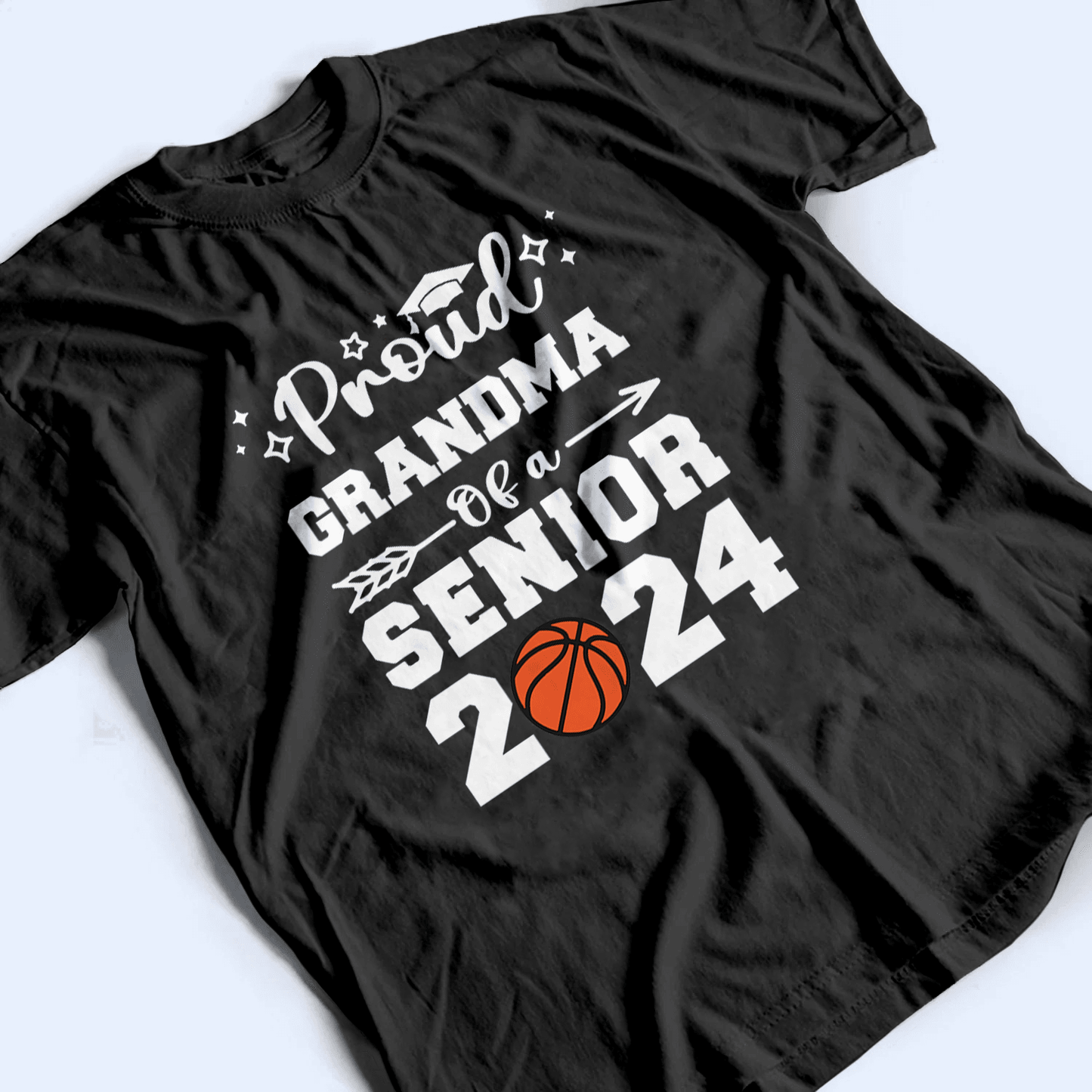 Proud Family Of A Senior 2025 - Personalized Custom T Shirt - Birthday, Loving, Funny Gift for Grandma/Nana/Mimi, Mom, Wife, Grandparent