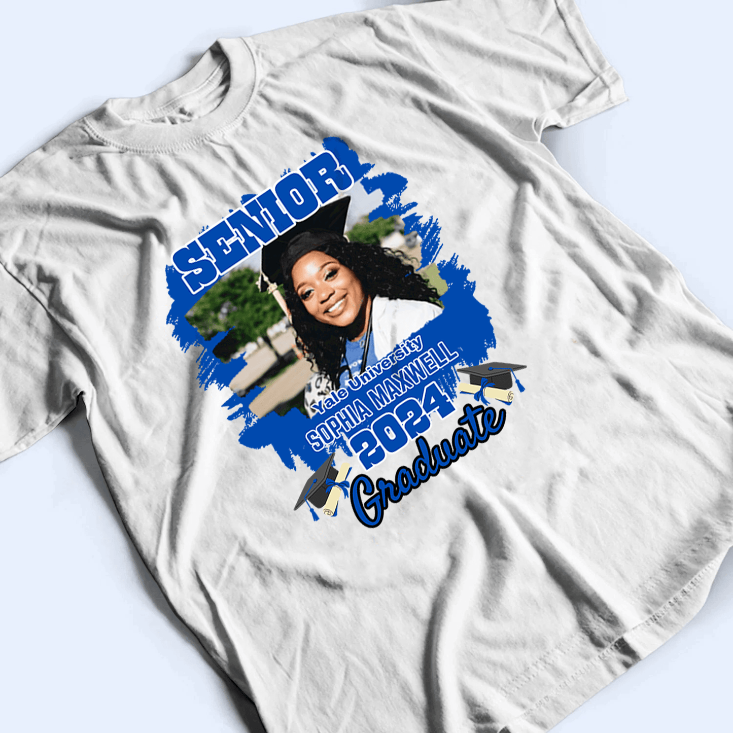 Custom Photo Graduation Senior 2025 - Personalized Custom T Shirt - Senior, Class of 2024 Graduate, Grandson, Granddaughter, Daughter, Son, Best Friends