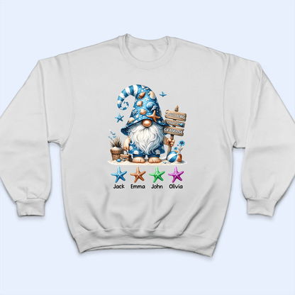 Starfish Gnome Summer Grandma - Personalized Custom T Shirt - Summer Gift for Grandma/Nana/Mimi, Mom, Wife, Grandparent
