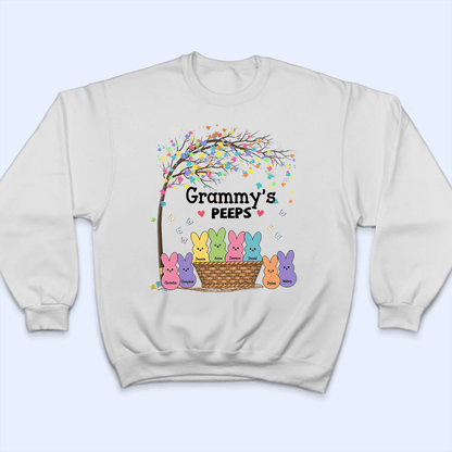 Grandma's Bunnies in a Basket - Personalized Custom T Shirt - Easter, Birthday, Loving, Funny Gift for Grandma/Nana/Mimi, Mom, Wife, Grandparent