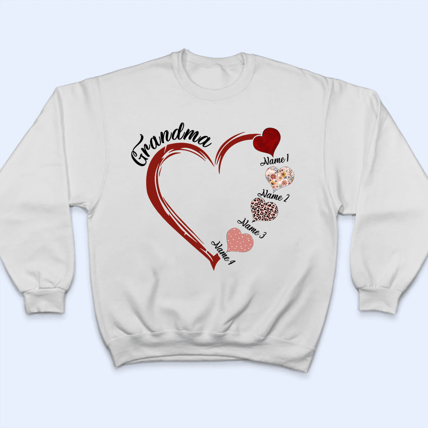 Red Heart Design | Personalized Gift For Mom, Mother, Grandma, Grandmother, Mother's Day, Valentine's Day Family