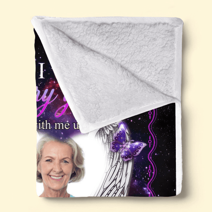 Custom Photo Memorial Until I See You Again | Sympathy Personalized Gifts for Family Members, Grandma, Grandpa, Dad, Mom, Daughters, Sons | Blanket