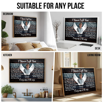 Loss of Dad, Husband - Custom Photo Angel Wings I Never Left You - Memorial Gift - Personalized Canvas For Family Members