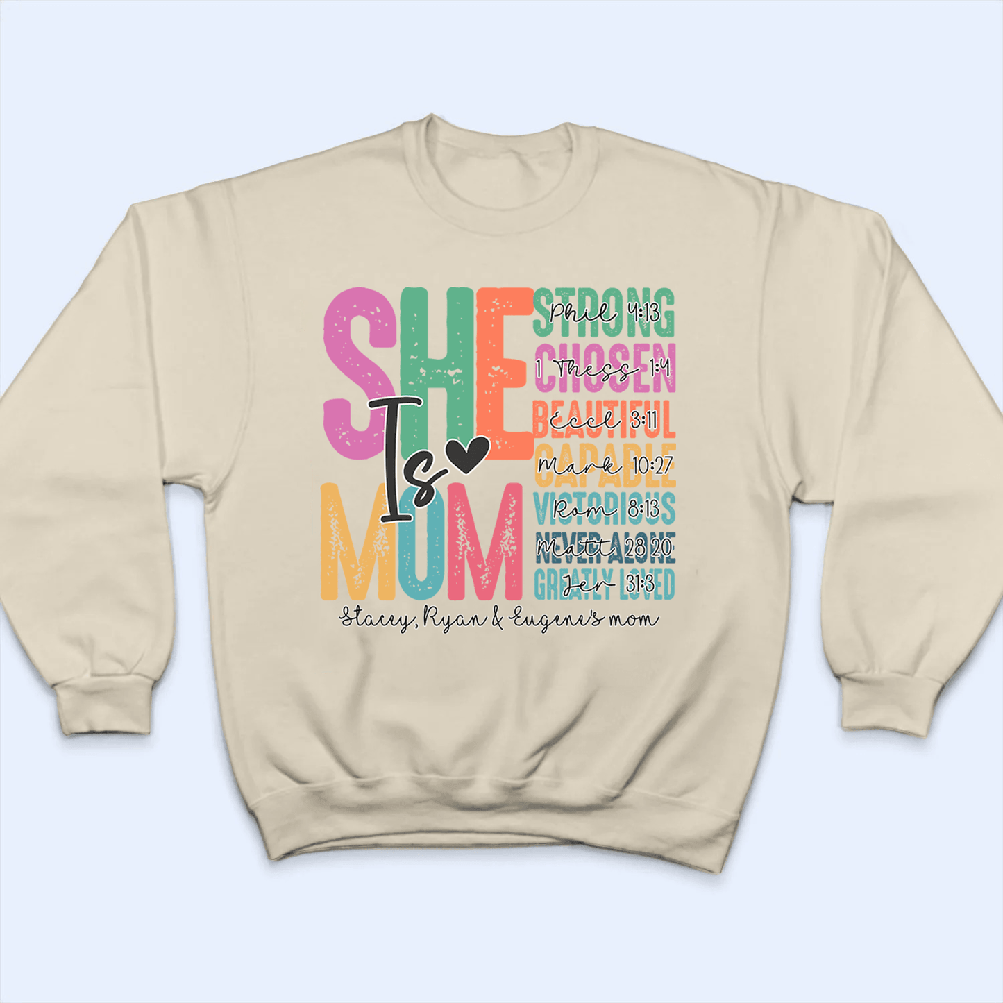 She is Mom, Bible Verse | Personalized Gift For Mom, Mother, Grandma, Grandmother, Mother's Day, Valentine's Day Family