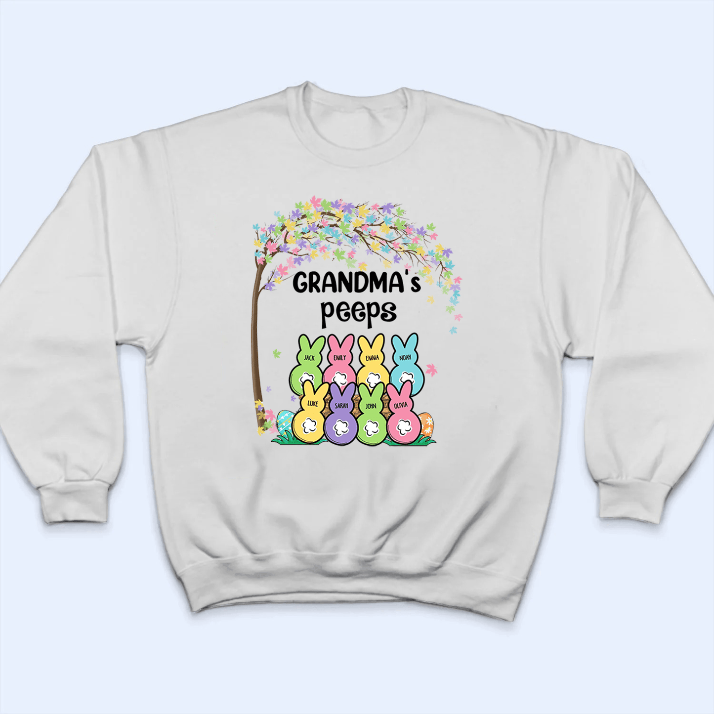 Grandma's Bunnies Easter Custom Kid's Name - Personalized Custom T Shirt - Easter, Birthday, Loving, Funny Gift for Grandma/Nana/Mimi, Mom, Wife, Grandparent