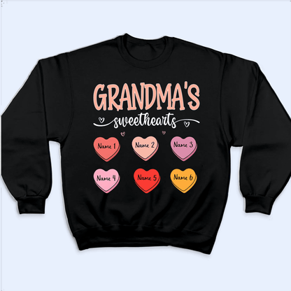 Grandma's Sweethearts - Personalized Custom T Shirt - Christmas, Loving, Funny Gift for Grandma/Nana/Mimi, Mom, Wife, Grandparent
