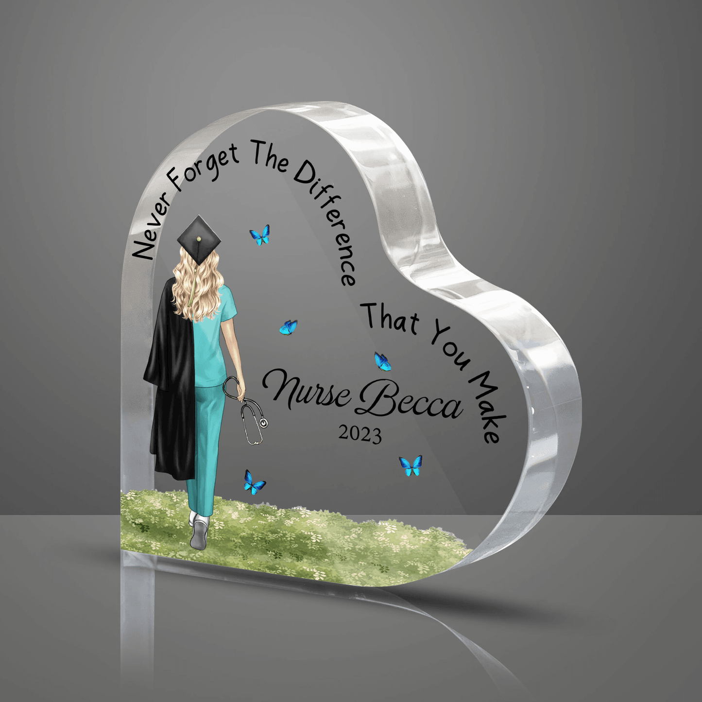 Nursing Graduation - Custom Heart-shaped -Personalized Gift for Male Nurse, CNA, Healthcare, Registered RN, Retirement