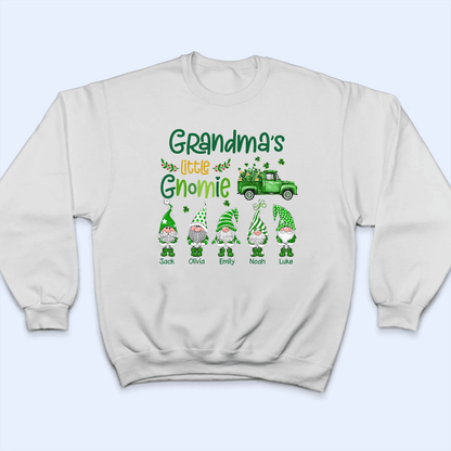 Grandma's Little Gnomies St. Patrick’s Day - Personalized Custom T Shirt - St. Patrick's Day, Birthday, Loving, Funny Gift for Grandma/Nana/Mimi, Mom, Wife, Grandparent