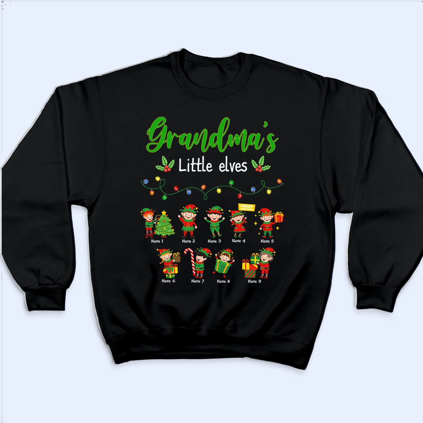 Grandma's Elves - Personalized Custom T Shirt - Birthday, Loving, Funny Gift for Grandfather/Dad/Father, Husband, Grandparent