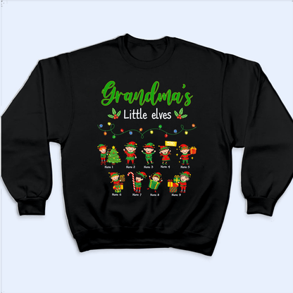 Grandma's Elves - Personalized Custom T Shirt - Birthday, Loving, Funny Gift for Grandfather/Dad/Father, Husband, Grandparent