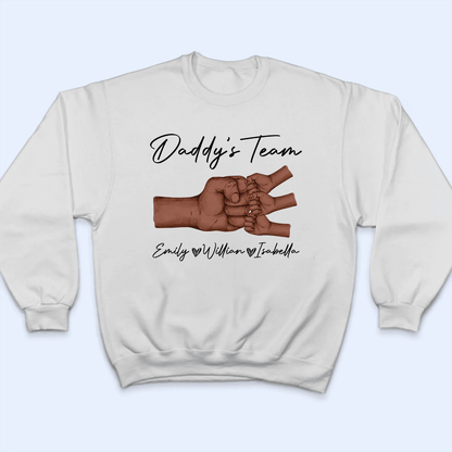 Fist Pump Black Daddy & Kids - Custom T-Shirt - Personalized Gift for Black Dad | Perfect for Black History Month, Juneteenth, or Any Occasion | African American