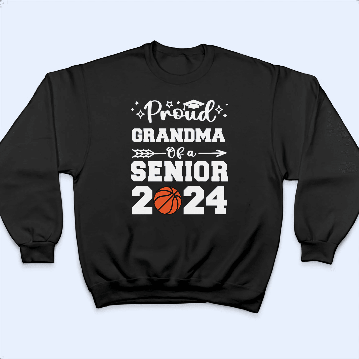 Proud Family Of A Senior 2025 - Personalized Custom T Shirt - Birthday, Loving, Funny Gift for Grandma/Nana/Mimi, Mom, Wife, Grandparent