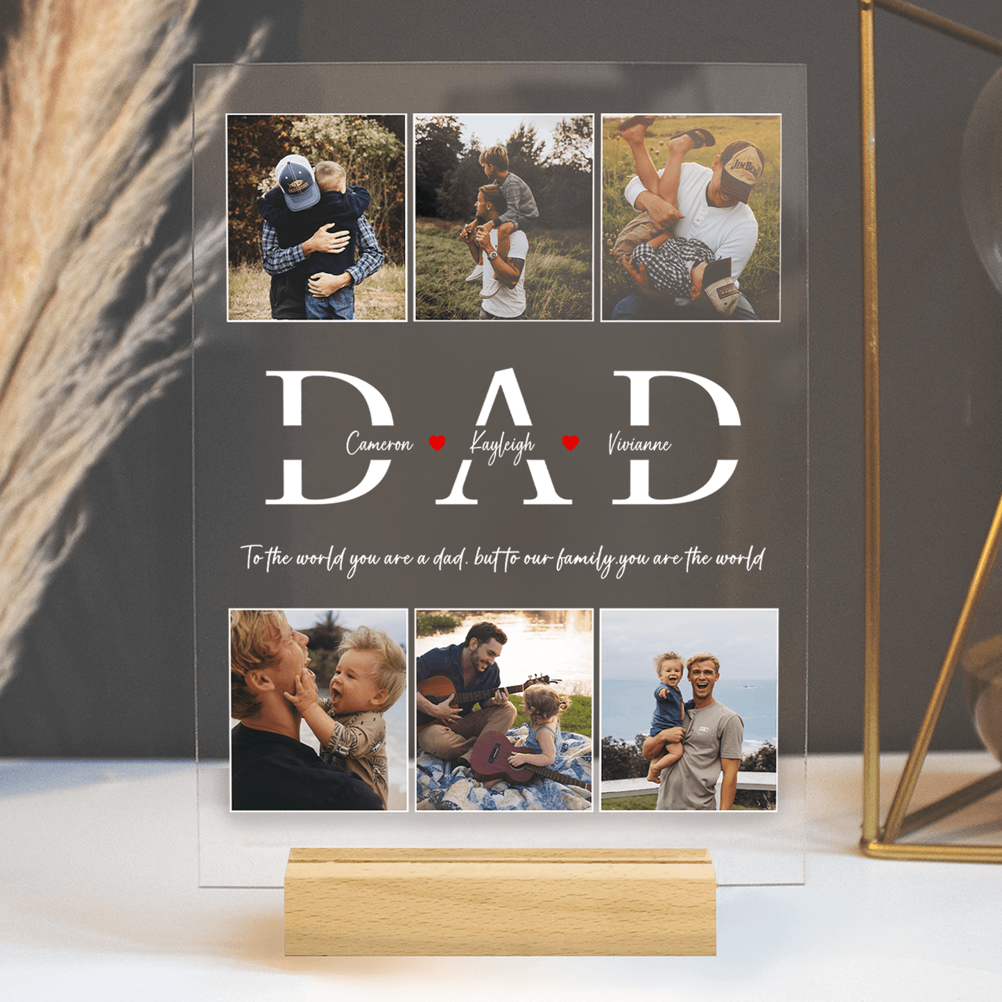 Best Dad Ever - Custom Photo DAD LED Night Light - Personalized Father's Day Gift for Dad, Papa, Grandpa, Daddy, Dada