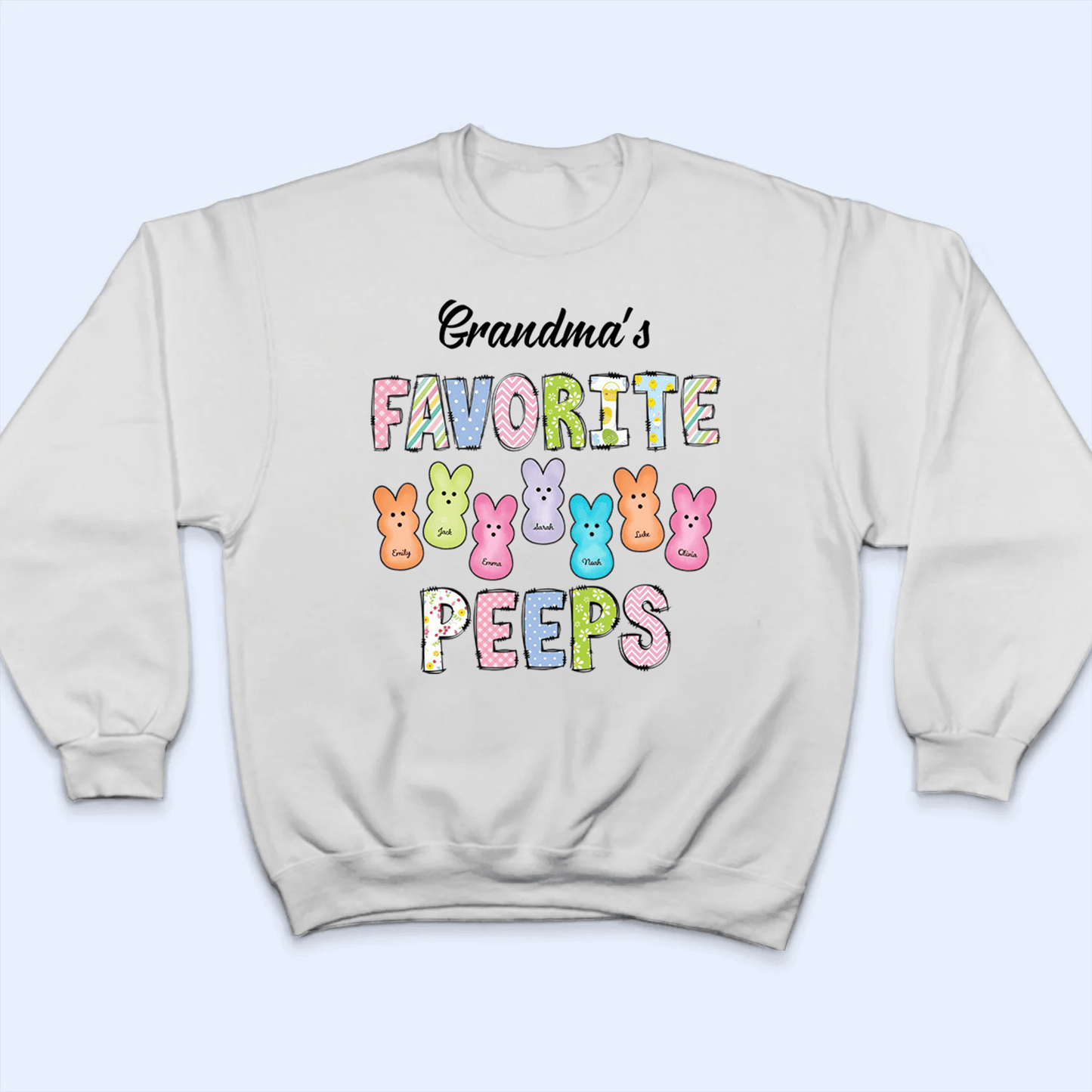 Grandma's Favorite Bunnies Easter - Personalized Custom T Shirt - Easter, Birthday, Loving, Funny Gift for Grandma/Nana/Mimi, Mom, Wife, Grandparent