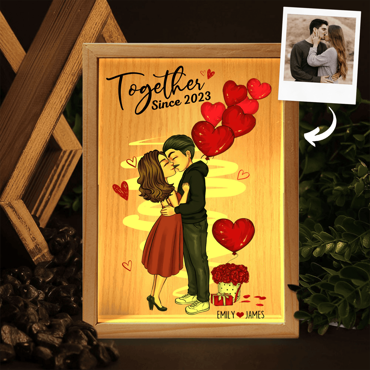 Together Since - Custom Light Box - Personalized Gift For Couple, Girlfriend, Husband, Wife, Her, Him |  Valentine, Anniversary