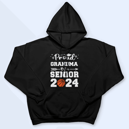 Proud Family Of A Senior 2025 - Personalized Custom T Shirt - Birthday, Loving, Funny Gift for Grandma/Nana/Mimi, Mom, Wife, Grandparent