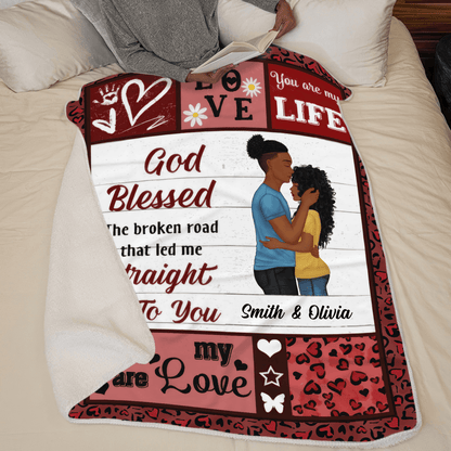 Custom Blanket for Couple - You Are My Life - Personalized Gift for Valentine, Girlfriend, Boyfriend | Black History Month, Juneteenth