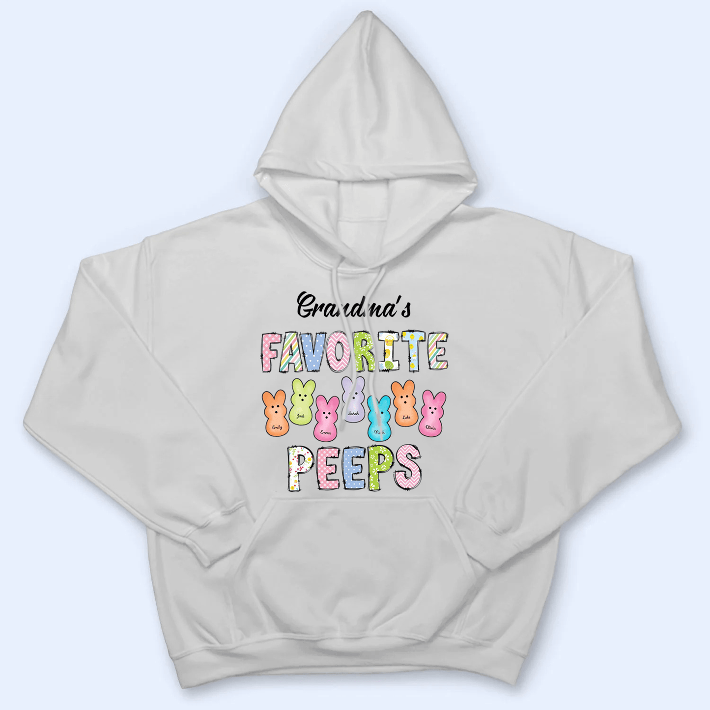 Grandma's Favorite Bunnies Easter - Personalized Custom T Shirt - Easter, Birthday, Loving, Funny Gift for Grandma/Nana/Mimi, Mom, Wife, Grandparent