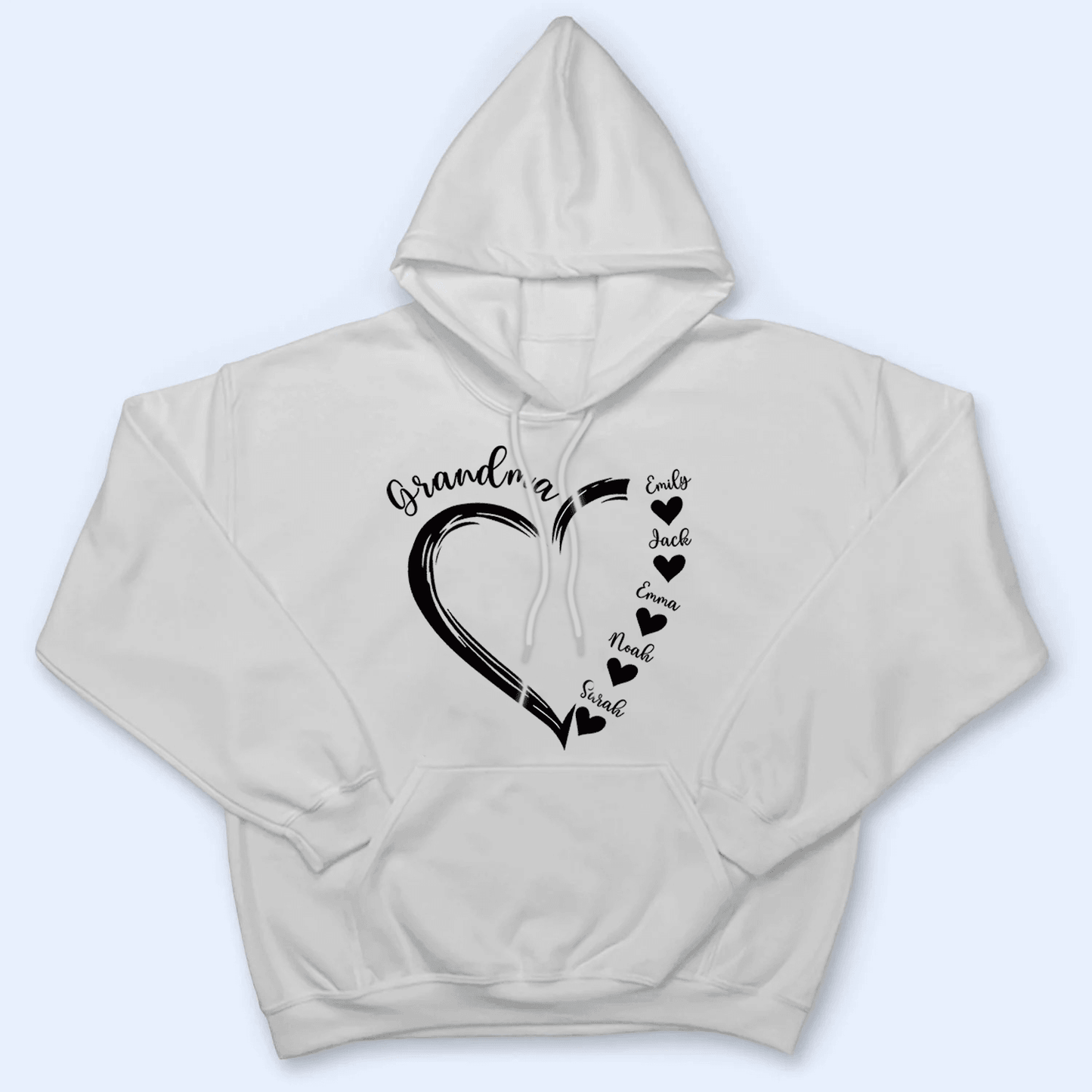 Grandma Sweet Heart With Grandkids Name - Personalized Custom T Shirt - Birthday, Loving, Funny Gift for Grandma/Nana/Mimi, Mom, Wife, Grandparent