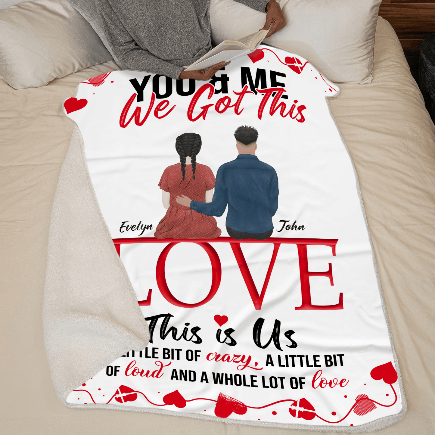 Custom Blanket You And Me We Got This | Personalized Gift For Couples, Valentine, Anniversary, Husband Wife, Girlfriend, Boyfriend, Her/Him, Family