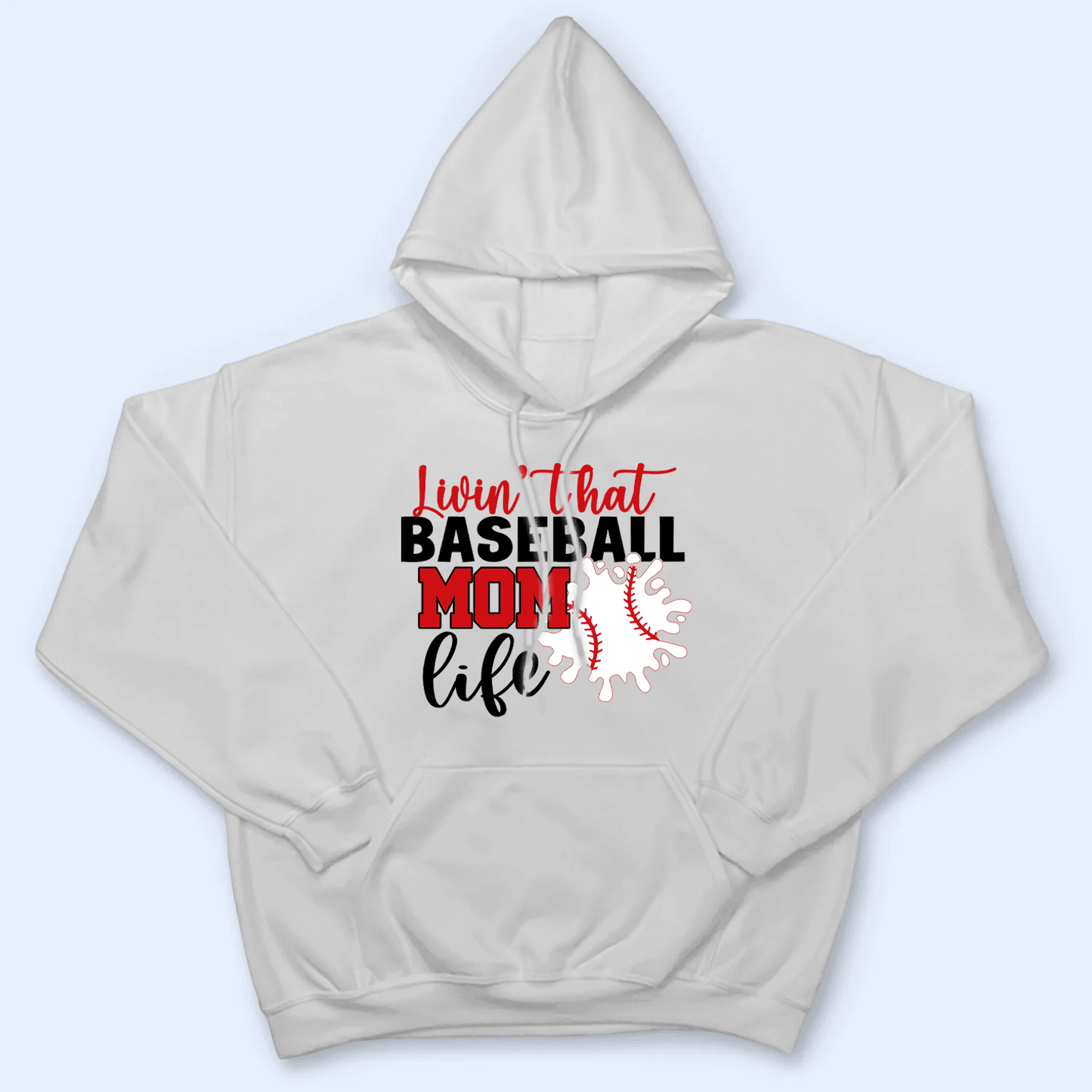 Livin That Baseball Life - Personalized Custom T Shirt - Gift for Grandma/Nana/Mimi, Mom, Wife, Grandparent