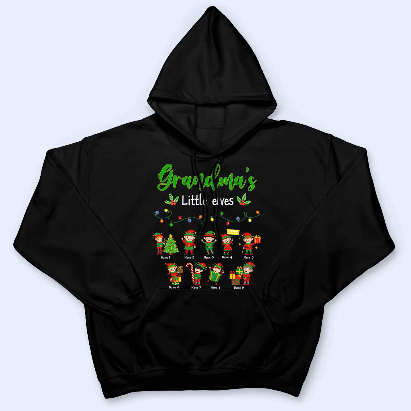 Grandma's Elves - Personalized Custom T Shirt - Birthday, Loving, Funny Gift for Grandfather/Dad/Father, Husband, Grandparent
