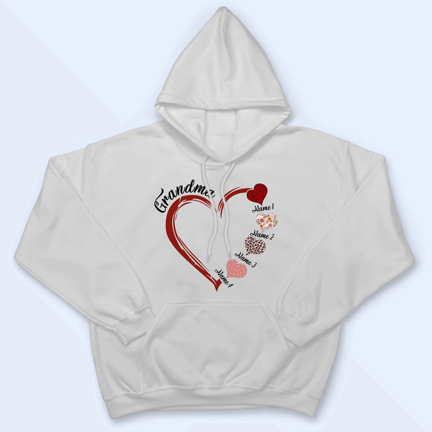 Red Heart Design | Personalized Gift For Mom, Mother, Grandma, Grandmother, Mother's Day, Valentine's Day Family
