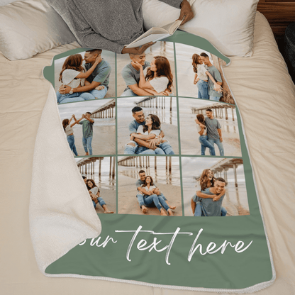Custom Photo Blanket, Personalized Family Gift For Couples, Valentine, Anniversary, Engagement, Birthday, Husband Wife, Girlfriend, Boyfriend, Her/Him