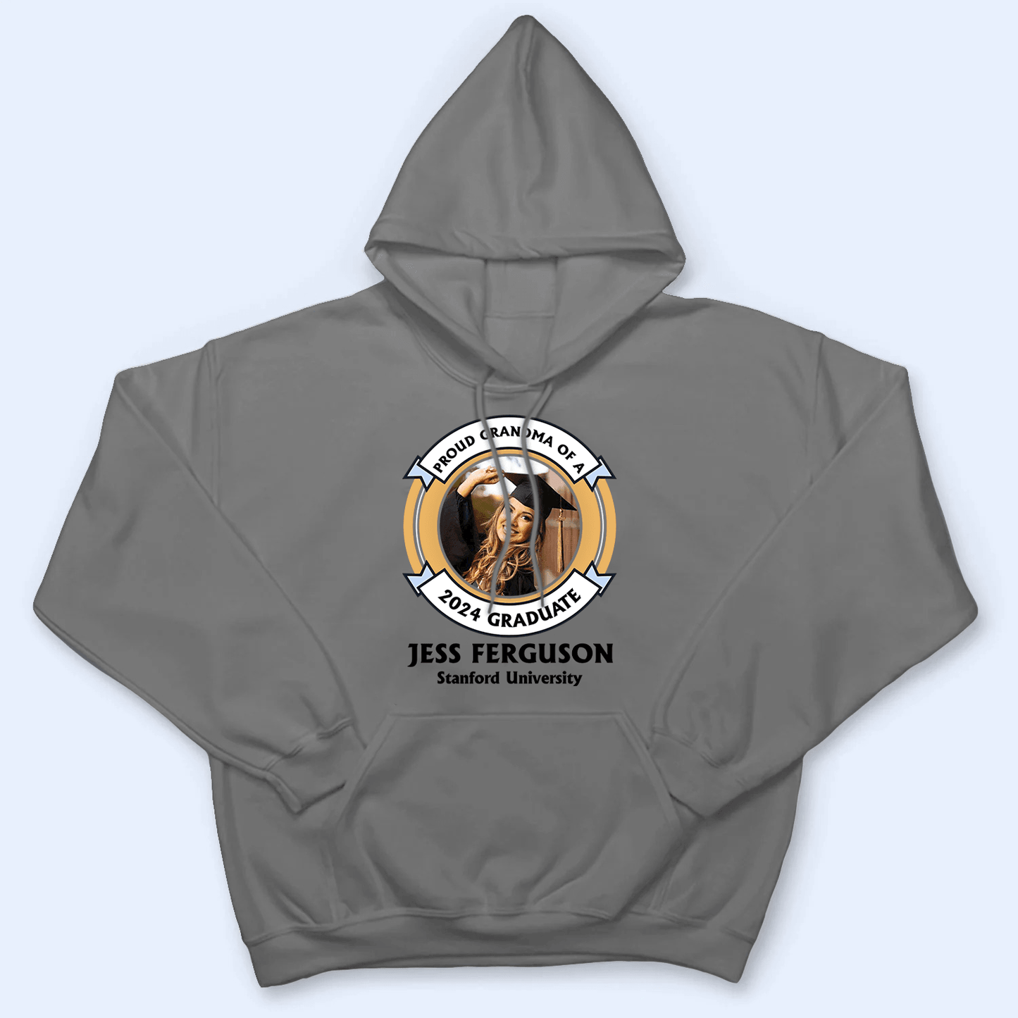 Custom Photo Proud Family of a University Graduate- Personalized Custom T Shirt - Birthday, Loving, Funny Gift for Grandma/Nana/Mimi, Mom, Wife, Grandparent