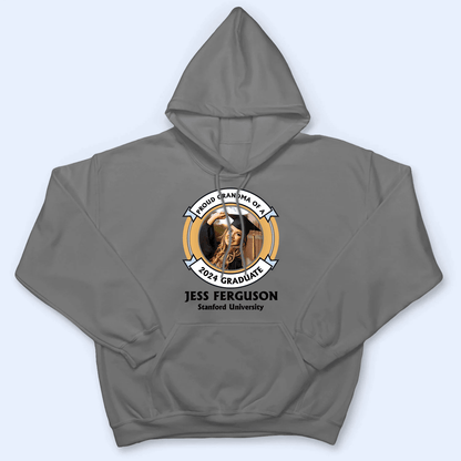 Custom Photo Proud Family of a University Graduate- Personalized Custom T Shirt - Birthday, Loving, Funny Gift for Grandma/Nana/Mimi, Mom, Wife, Grandparent