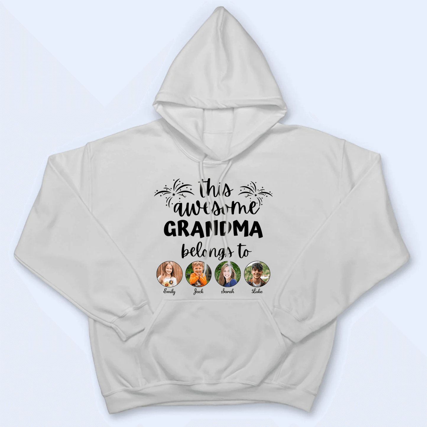Custom Photo This Awesome Grandma Belongs To - Personalized Custom T Shirt - Gift for Grandma/Nana/Mimi, Mom, Wife, Grandparent