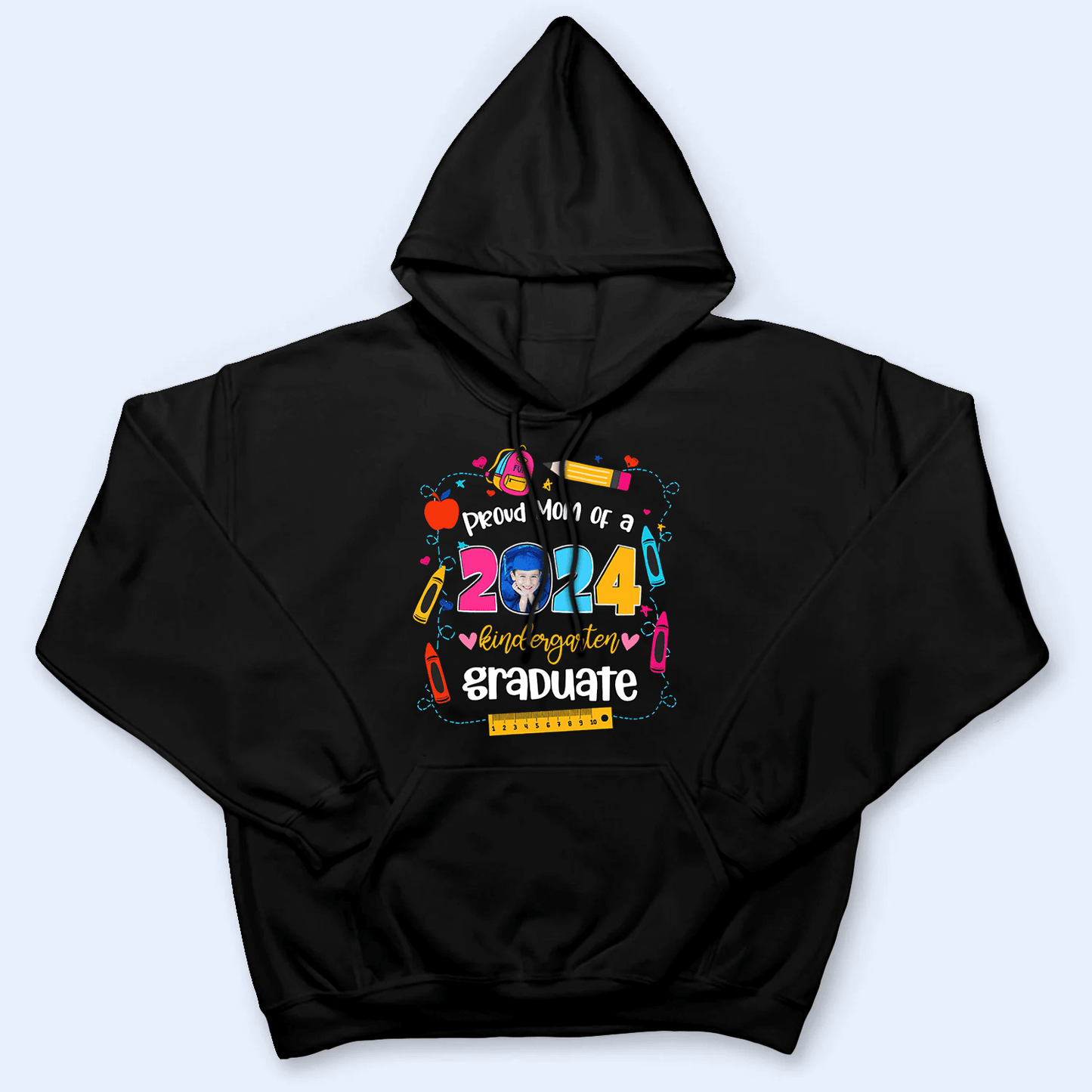 Custom Photo Kindergarten Graduate 2025 - Personalized Custom T Shirt - Birthday, Loving, Funny Gift for Grandma/Nana/Mimi, Mom, Wife, Grandparent