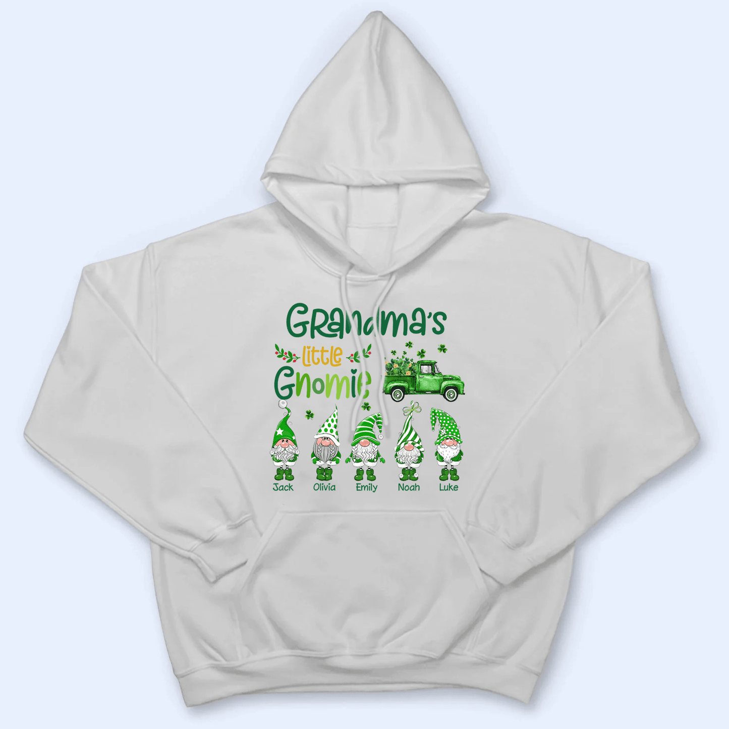 Grandma's Little Gnomies St. Patrick’s Day - Personalized Custom T Shirt - St. Patrick's Day, Birthday, Loving, Funny Gift for Grandma/Nana/Mimi, Mom, Wife, Grandparent