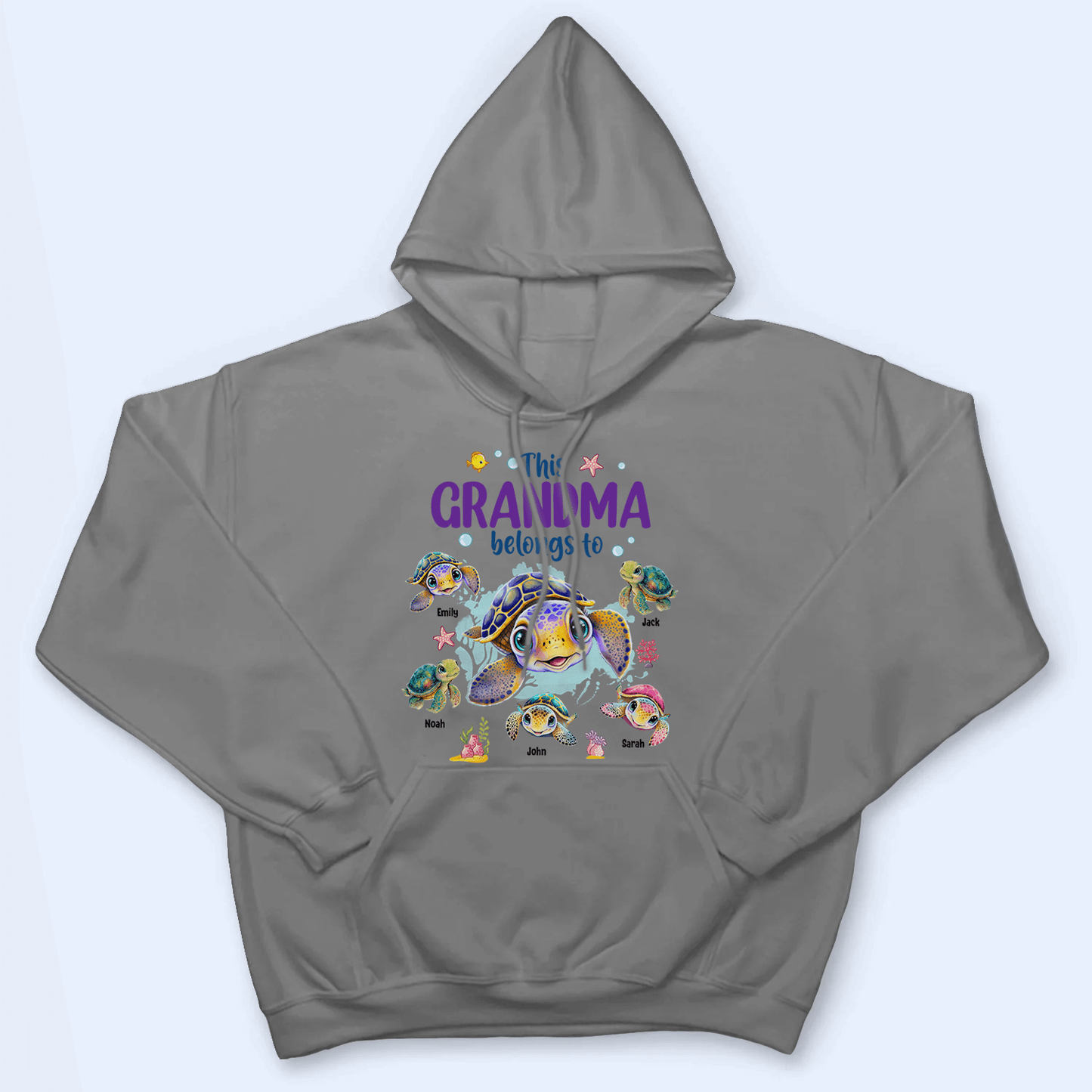 This Grandma Belongs To Summer Turtles - Personalized Custom T Shirt - Gift for Grandma/Nana/Mimi, Mom, Wife, Grandparent