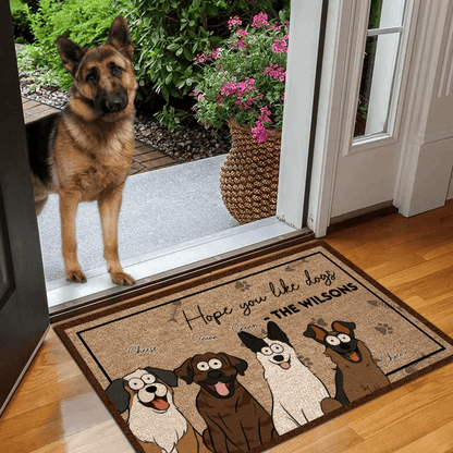 Custom Dog Doormat - Hope You Like Dogs - Personalized Gift for Friends, Dog Lover, Owner, Dog Dad, Dog Mom | Birthday, Housewarming